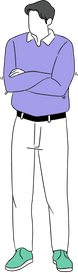 まだ要件が固まっていない男性のイラスト